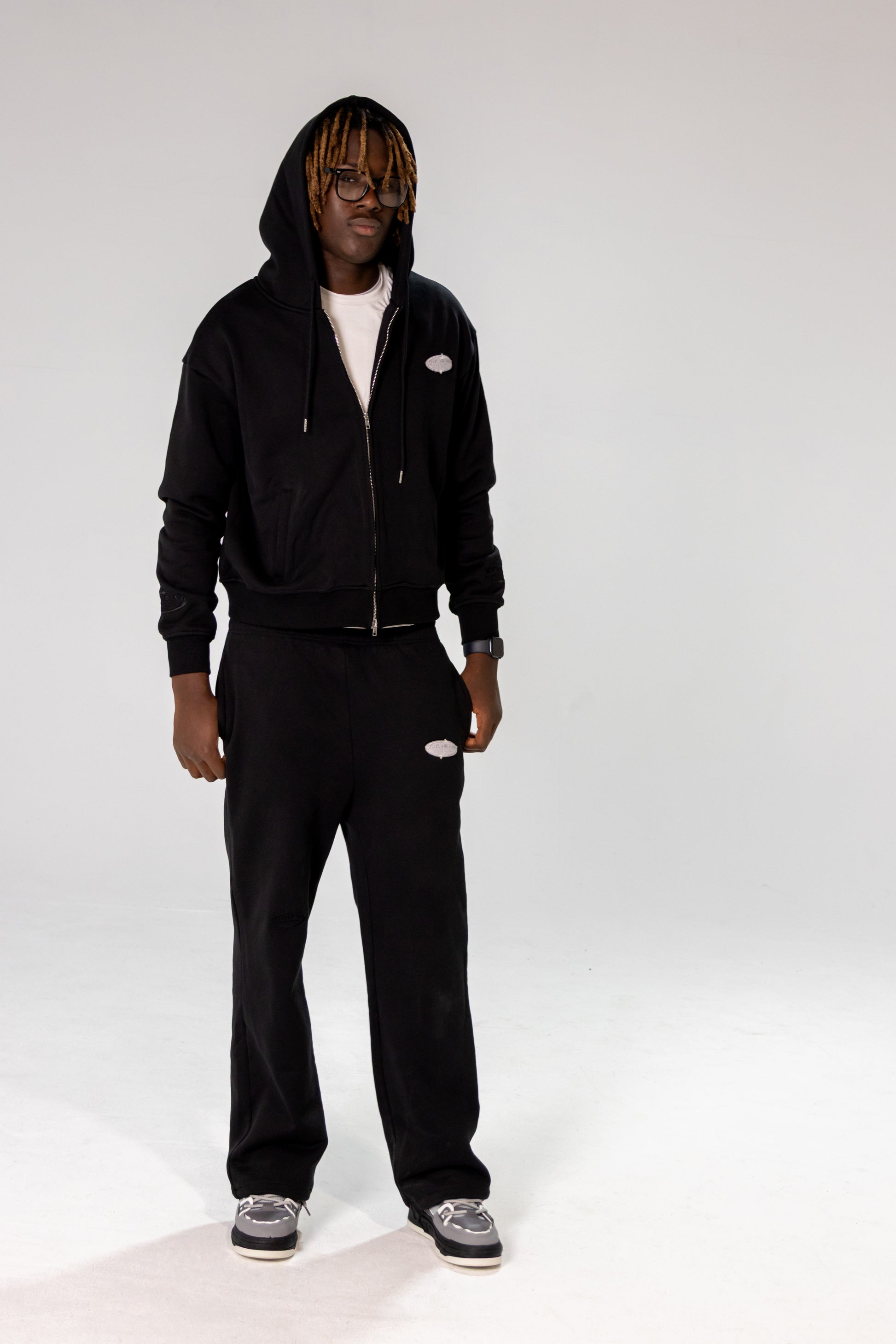 Black INFINITE HORIZON Zip Hoodie Set