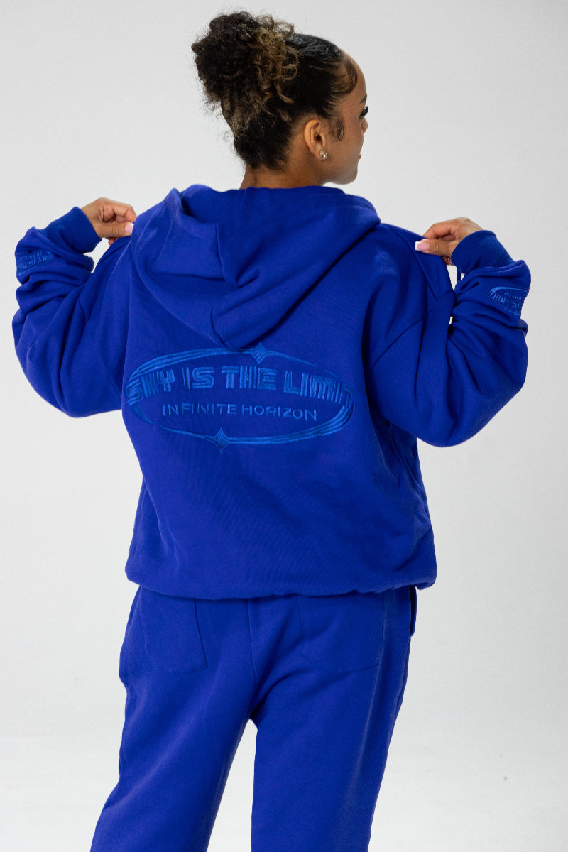 Cobalt Blue INFINITE HORIZON Zip Hoodie Set