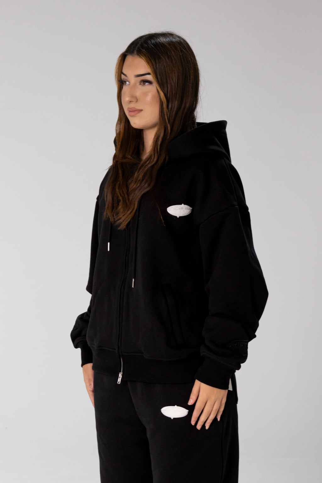Black INFINITE HORIZON Zip Hoodie Set