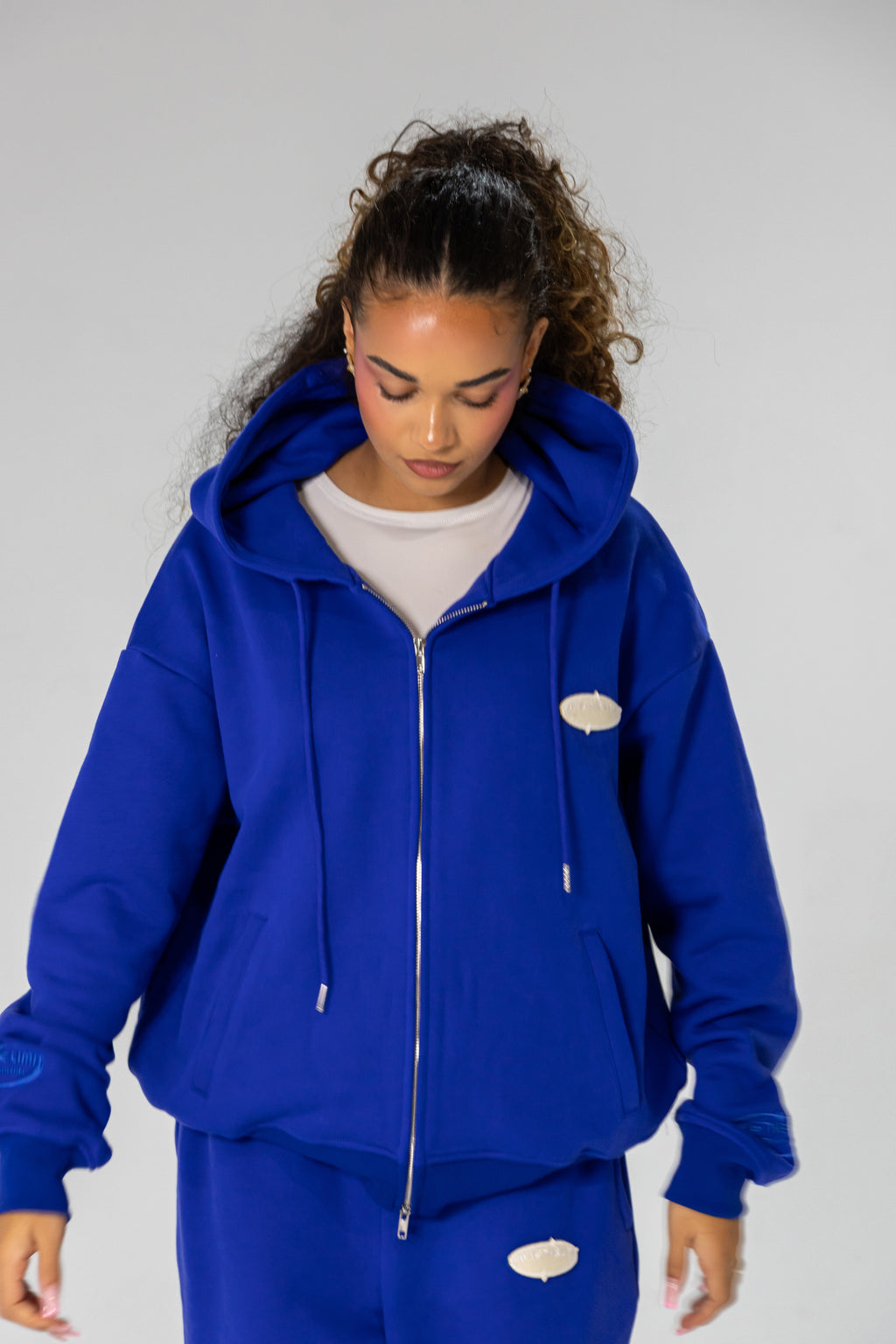 Cobalt Blue INFINITE HORIZON Zip Hoodie Set
