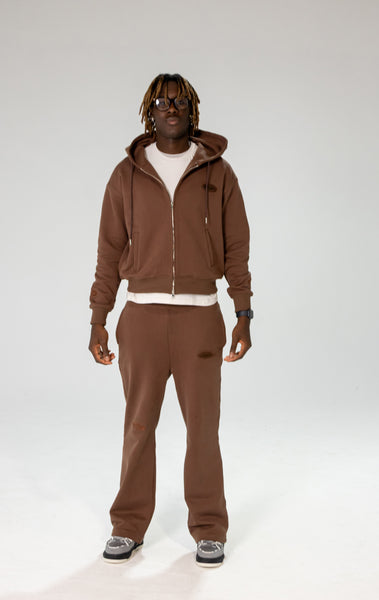 INHERITインヘリット　スリーピースセットアップ　ツイード　ブラウン Brown INFINITE HORIZON Zip Hoodie Set – SITL store