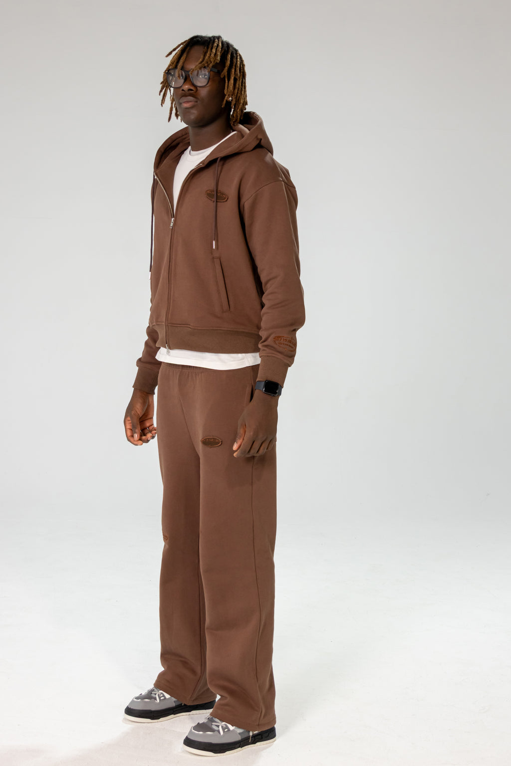 Brown INFINITE HORIZON Zip Hoodie Set