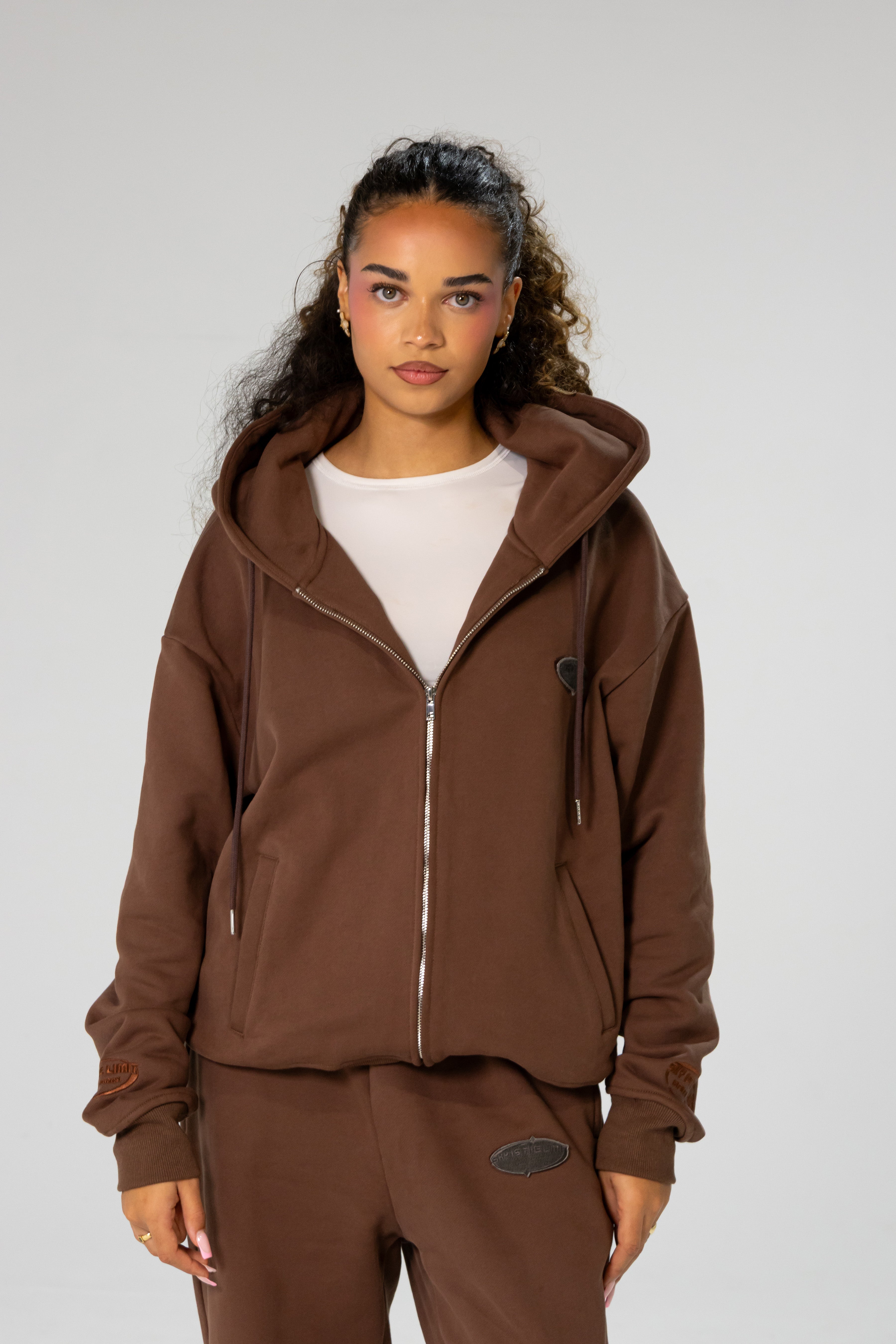Brown INFINITE HORIZON Zip Hoodie Set – SITL store
