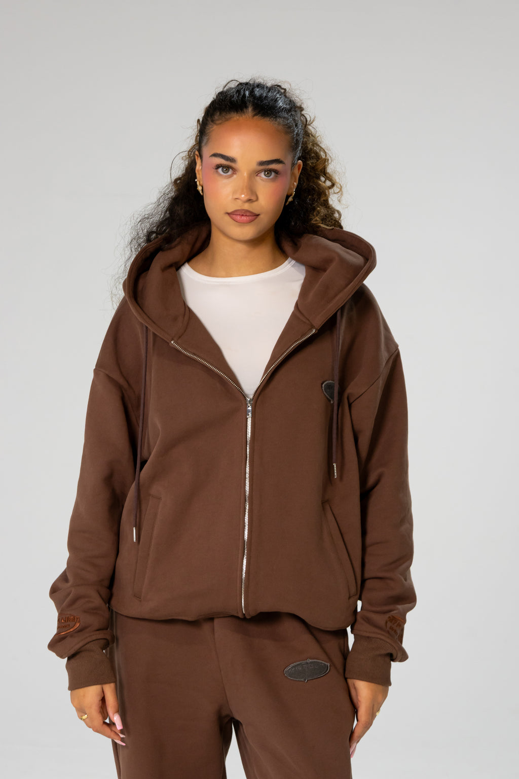 Brown INFINITE HORIZON Zip Hoodie Set