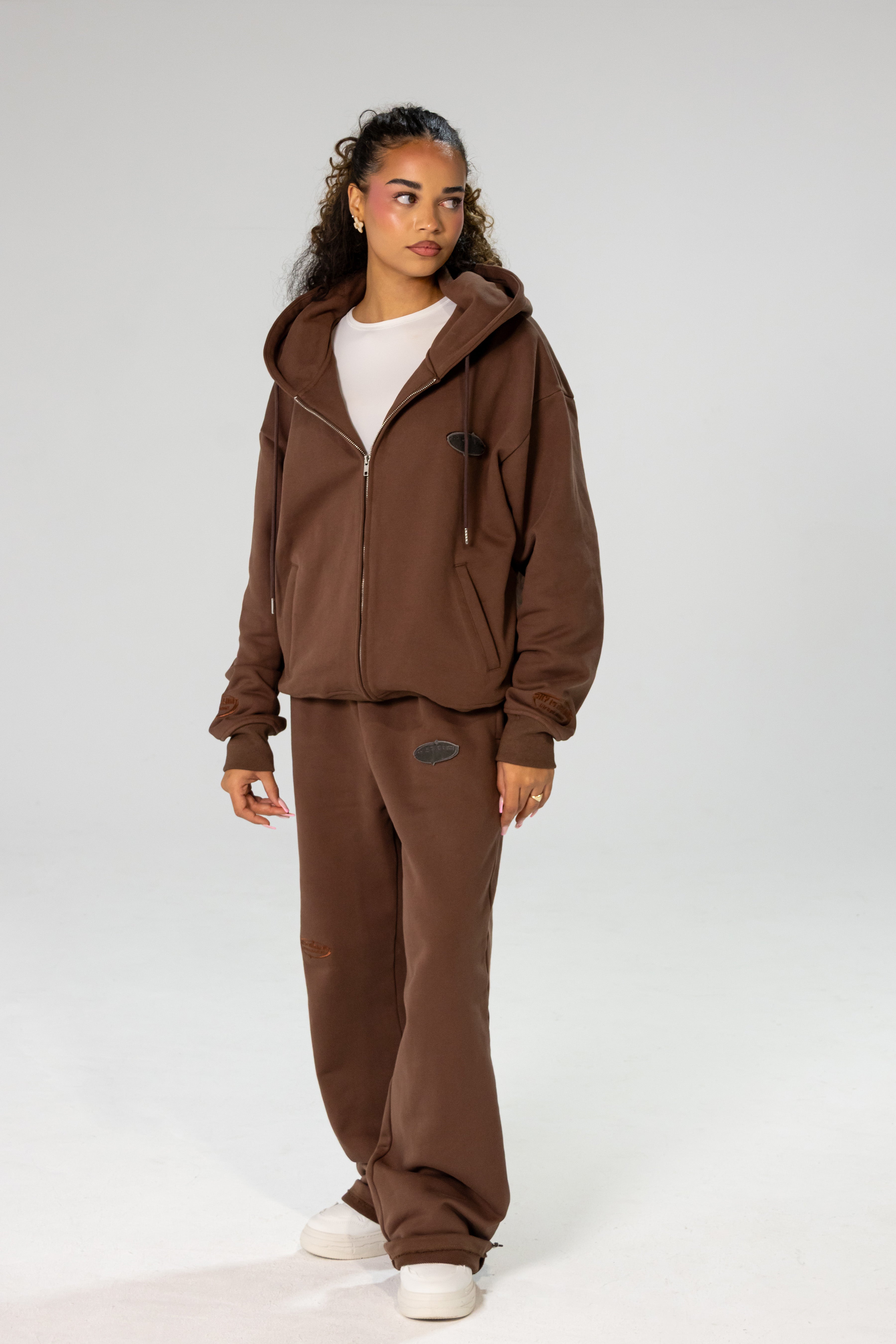 Brown INFINITE HORIZON Zip Hoodie Set – SITL store