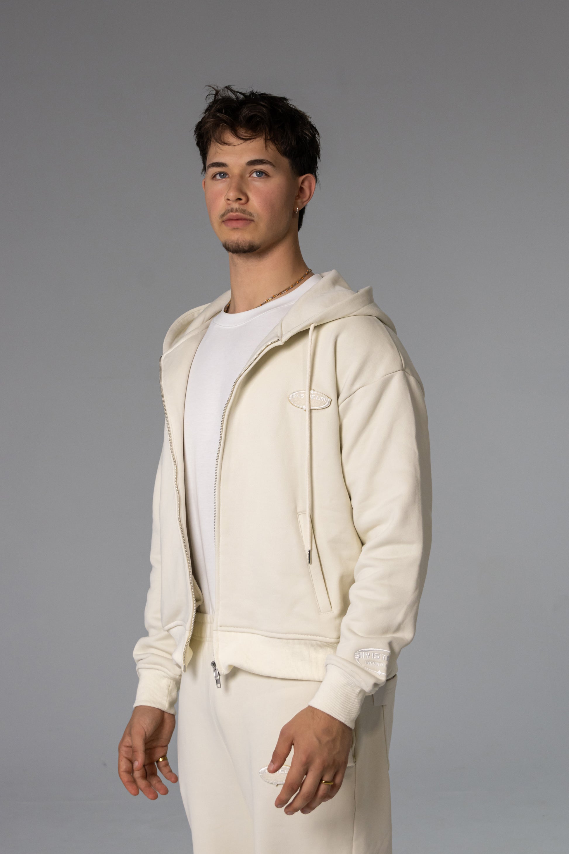 Off-Beige INFINITE HORIZON Zip Hoodie Set