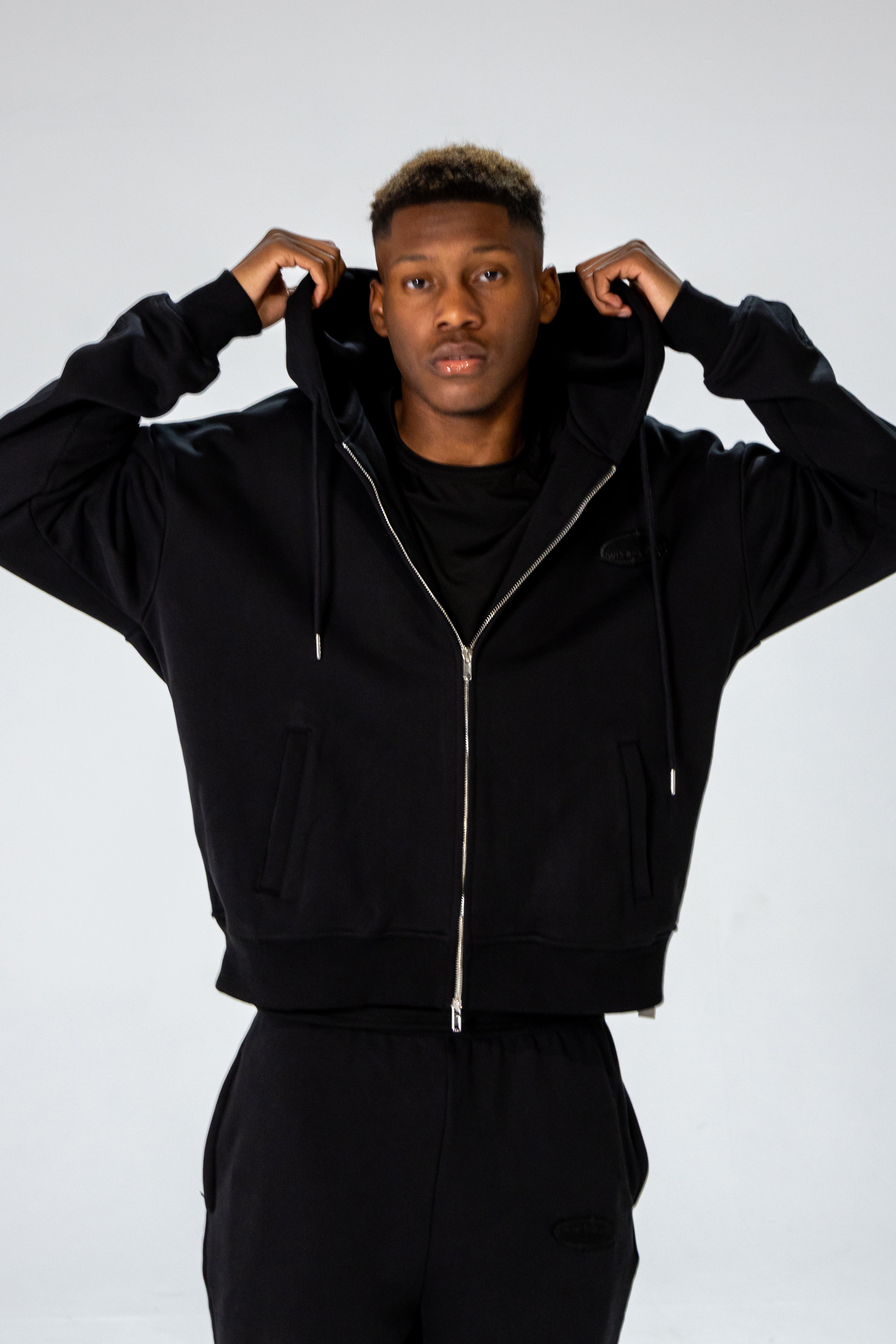 Black INFINITE HORIZON Zip Hoodie Set – SITL store