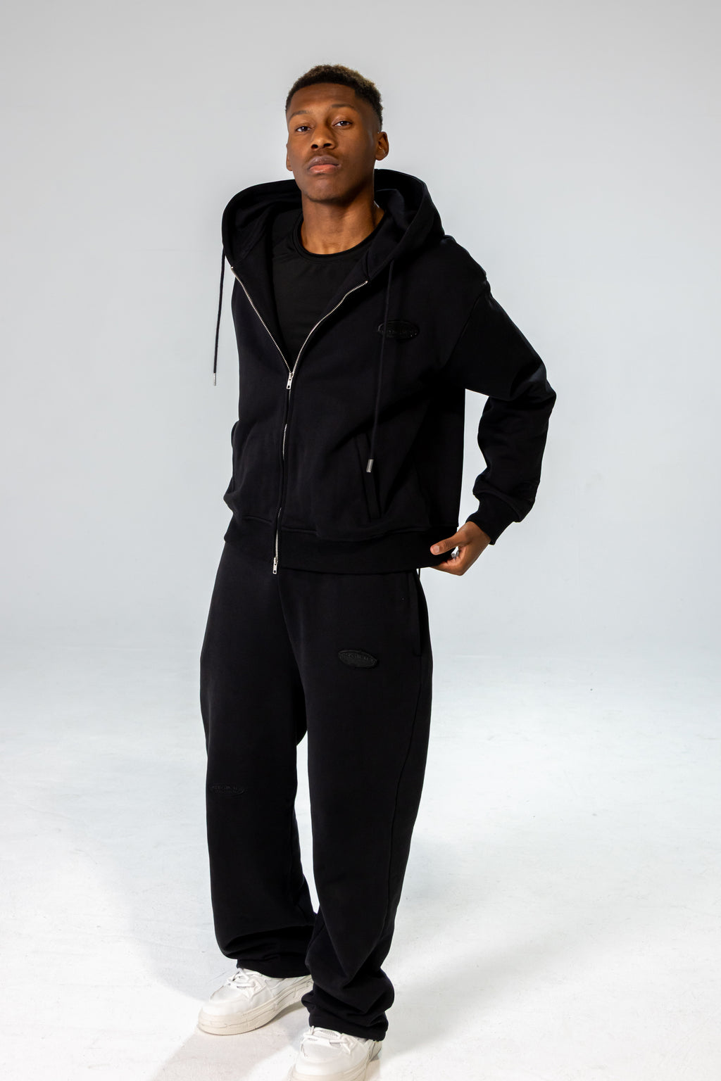 Black INFINITE HORIZON Zip Hoodie Set