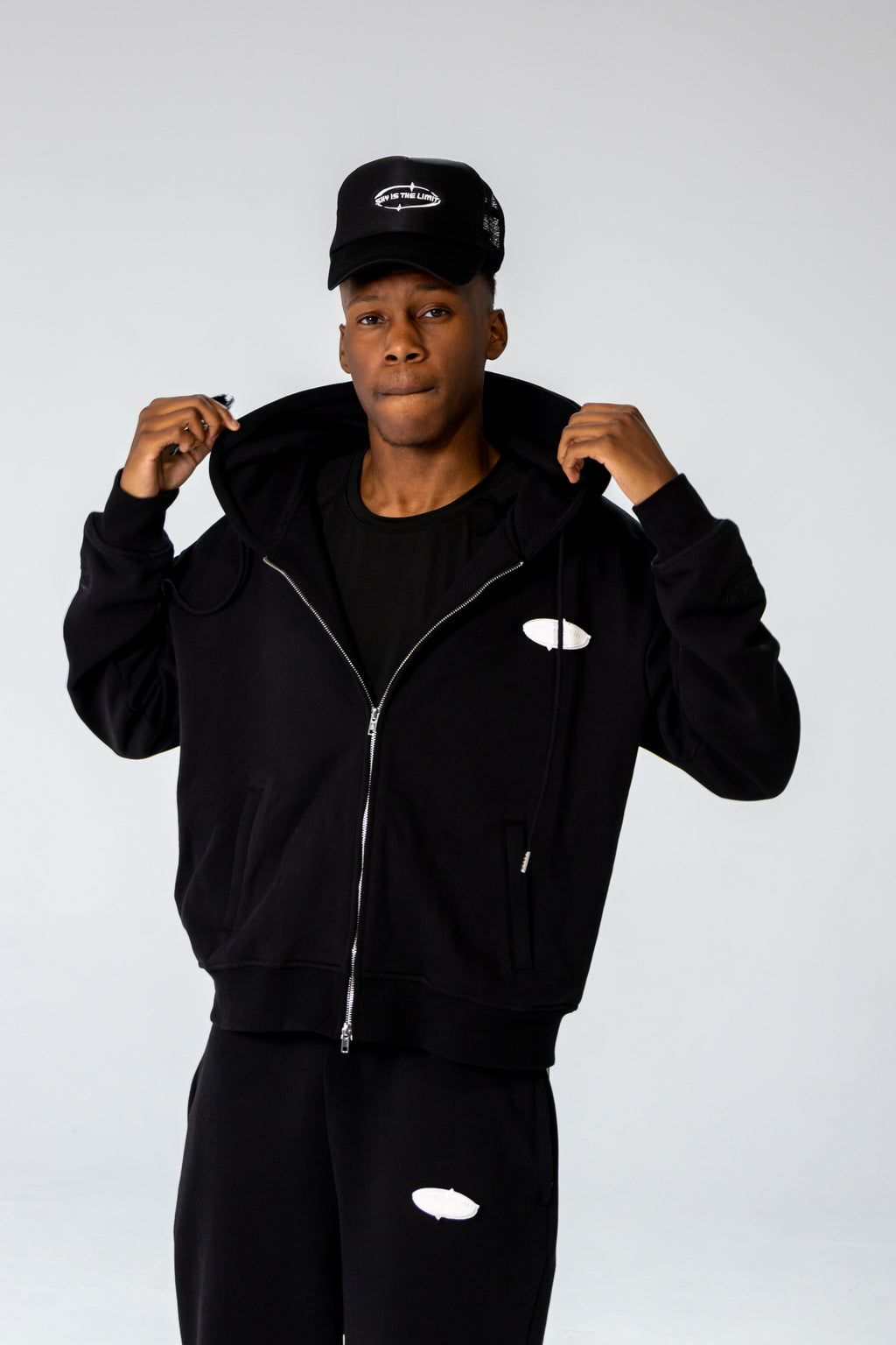 Black INFINITE HORIZON Zip Hoodie Set