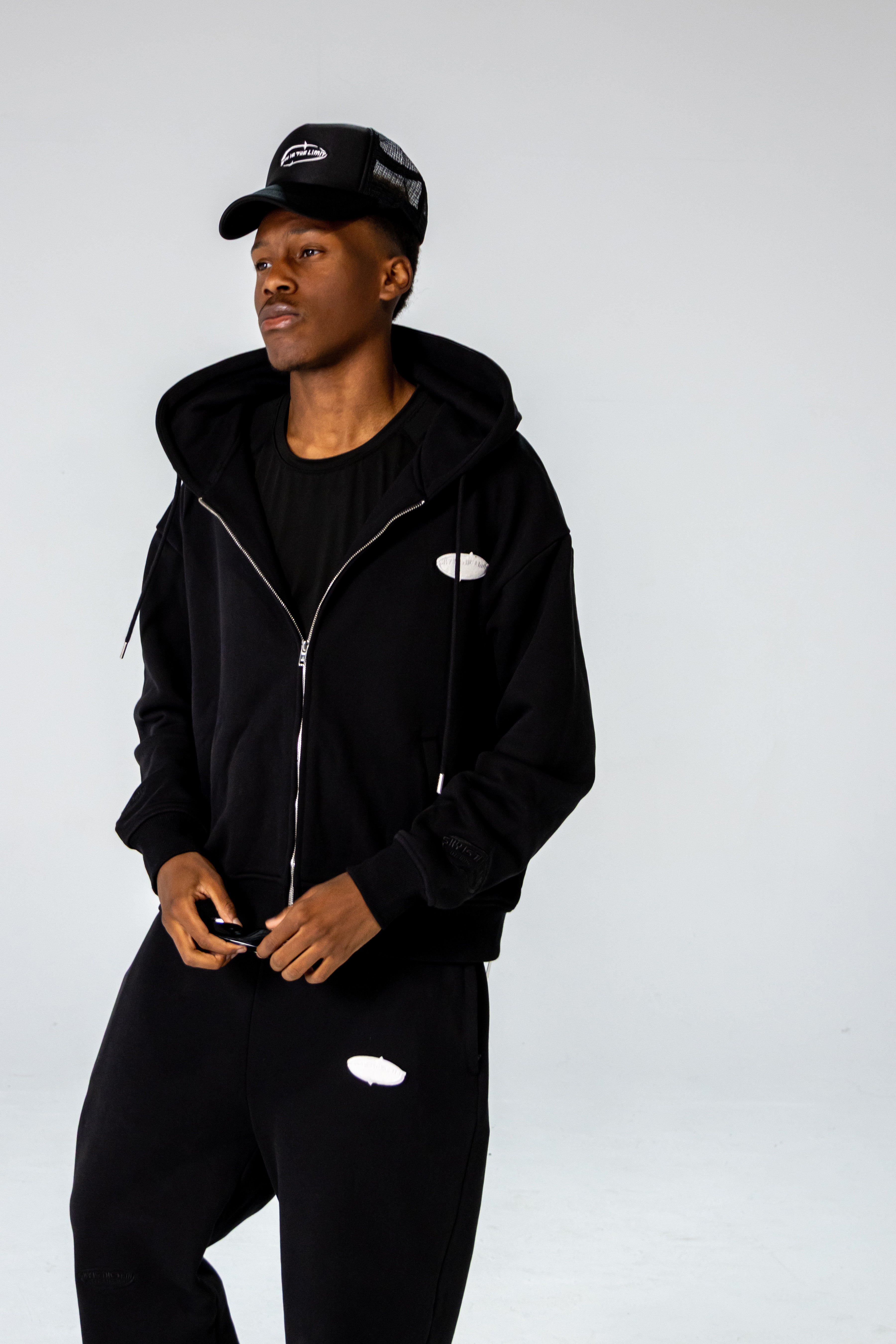 Black INFINITE HORIZON Zip Hoodie Set – SITL store