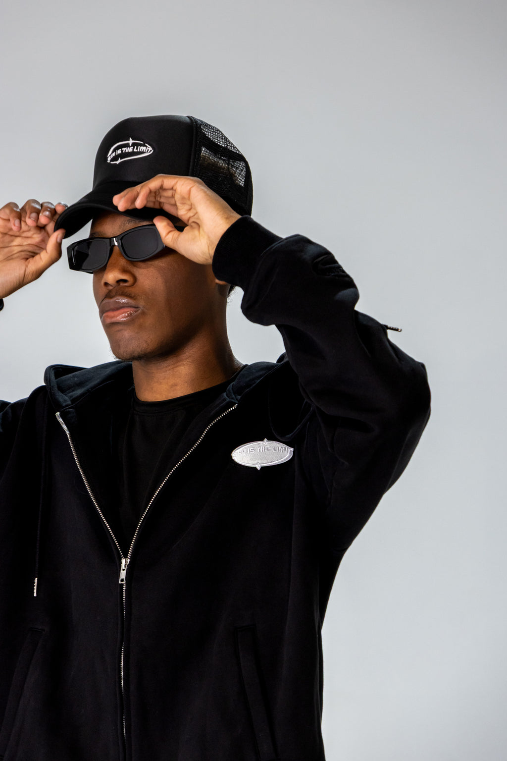 Black INFINITE HORIZON Zip Hoodie Set