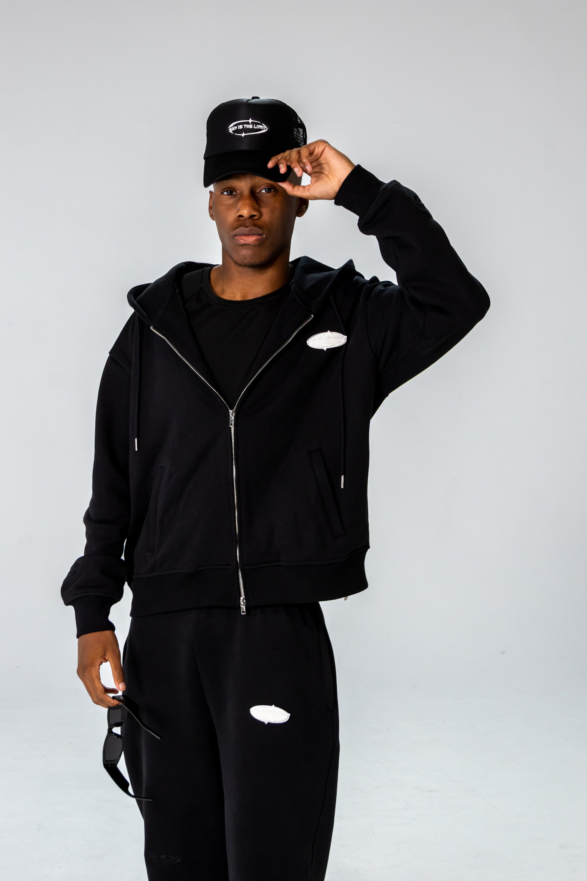 Black INFINITE HORIZON Zip Hoodie Set