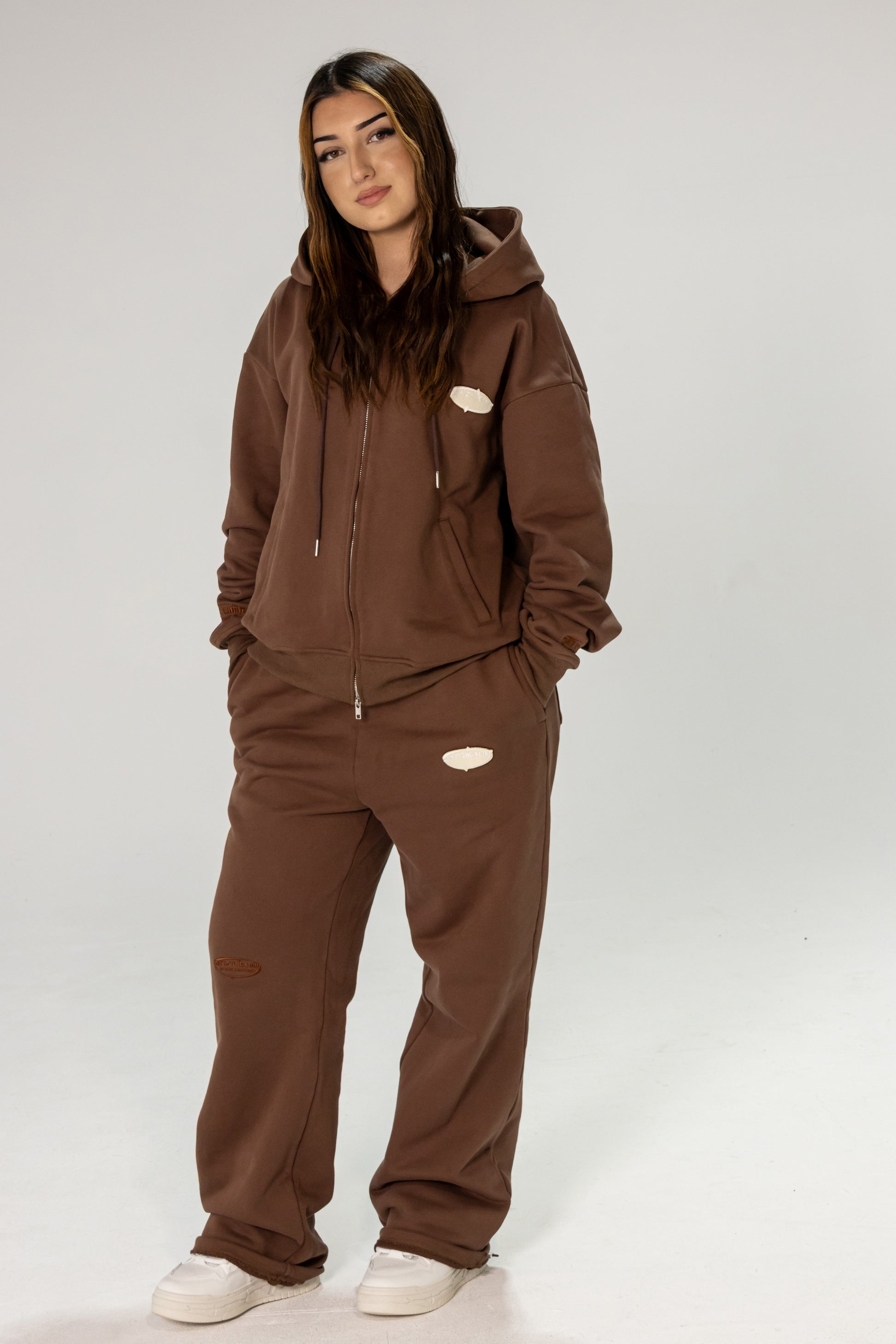 Brown INFINITE HORIZON Zip Hoodie Set