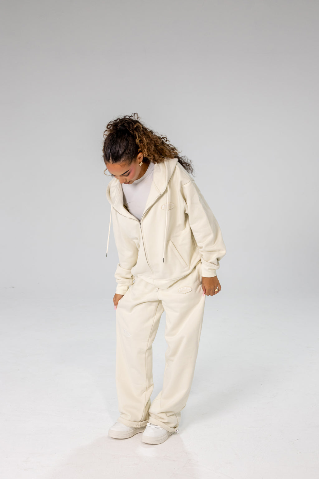 Off-Beige INFINITE HORIZON Zip Hoodie Set