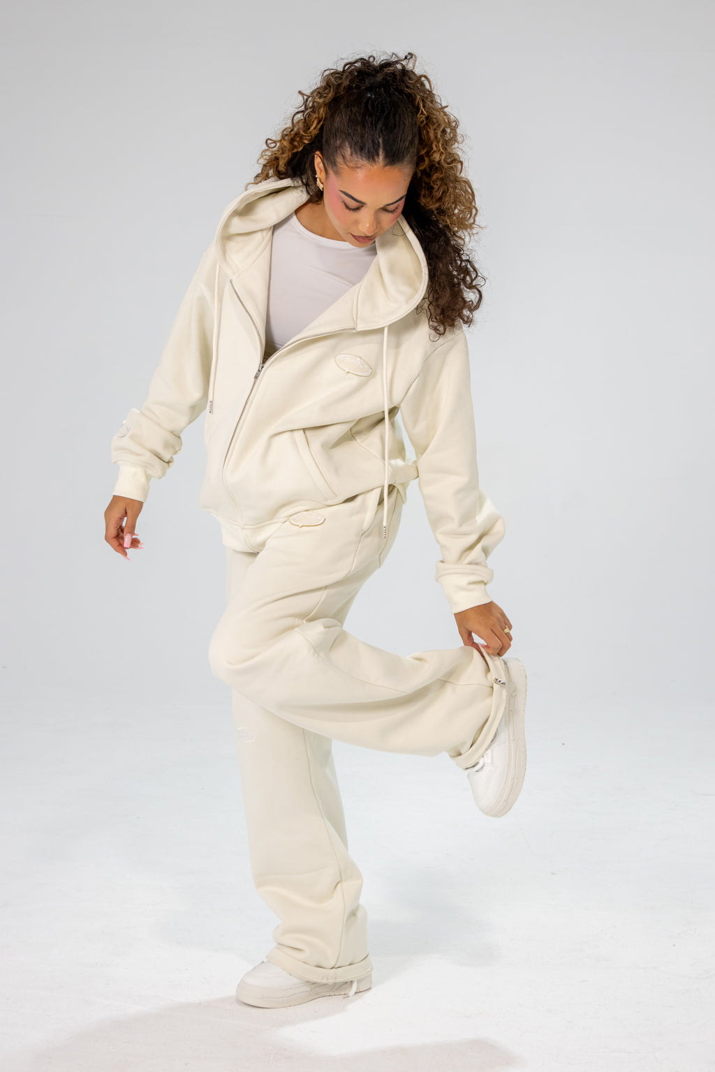 Off-Beige INFINITE HORIZON Zip Hoodie Set