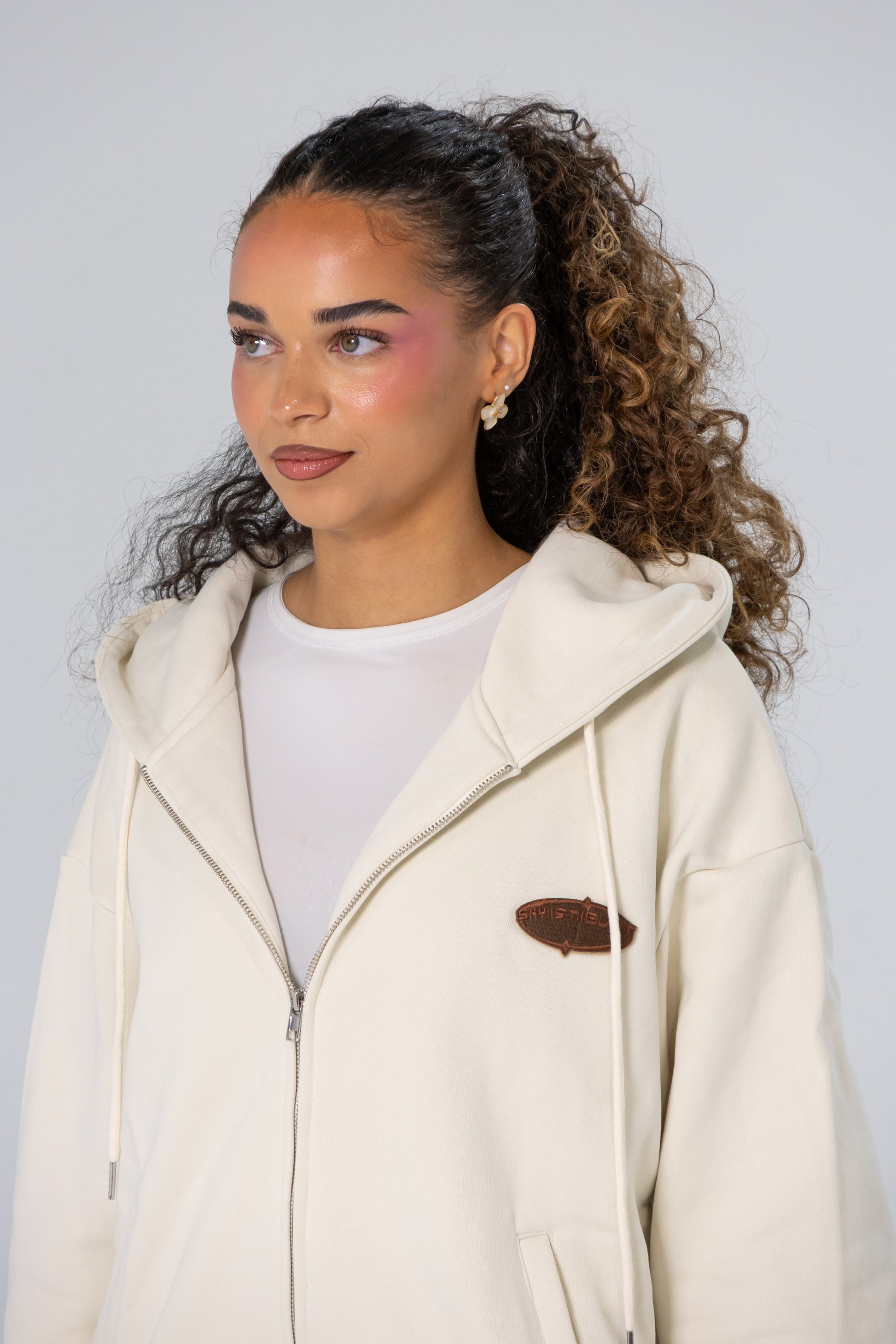 Off-Beige INFINITE HORIZON Zip Hoodie Set