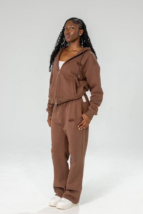 Brown INFINITE HORIZON Zip Hoodie Set