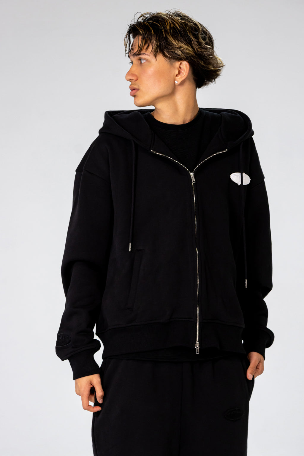 Black INFINITE HORIZON Zip Hoodie Set