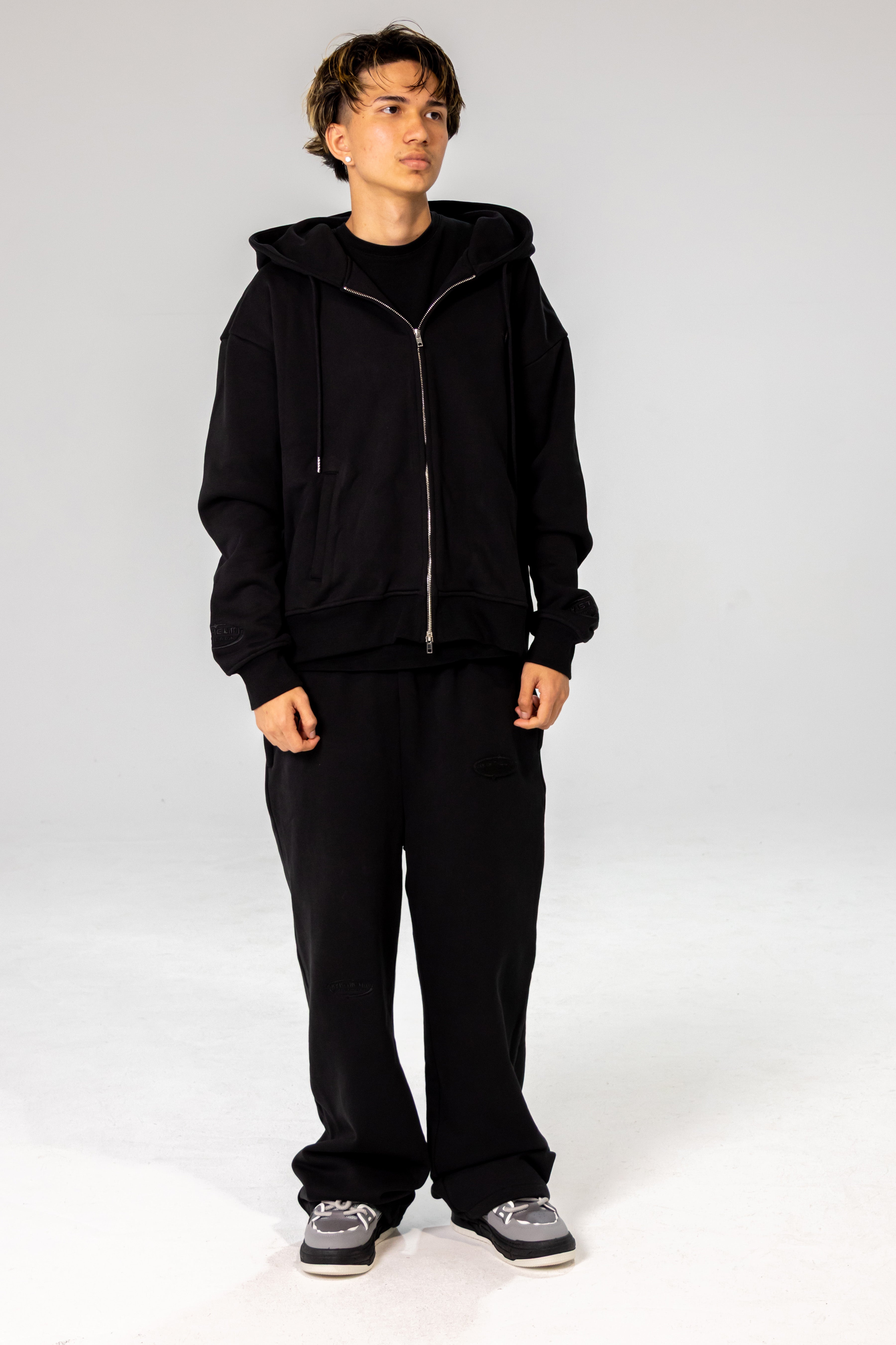 Black INFINITE HORIZON Zip Hoodie Set – SITL store