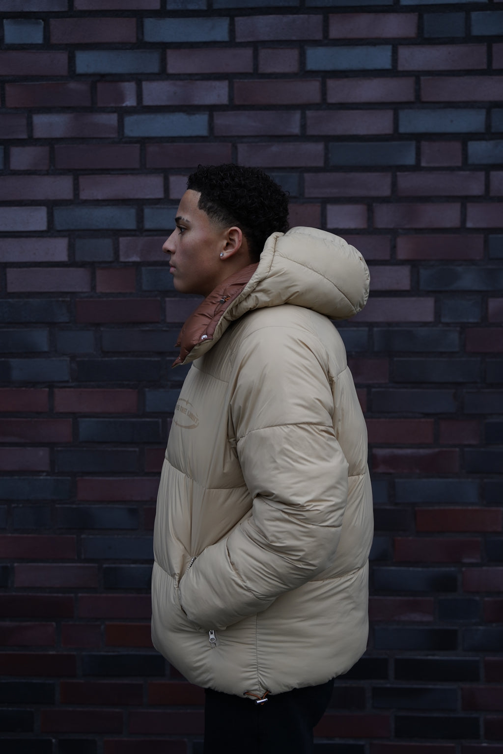 Brown-Beige Reversible Puffer Jacket