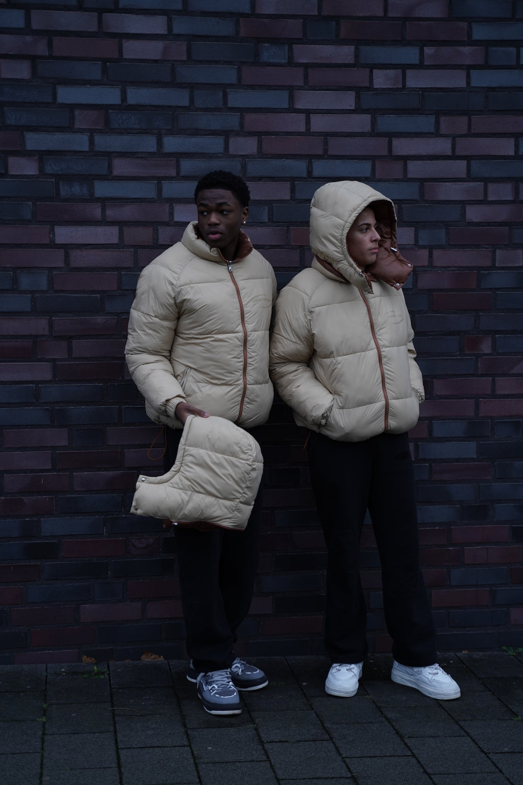 Brown-Beige Reversible Puffer Jacket