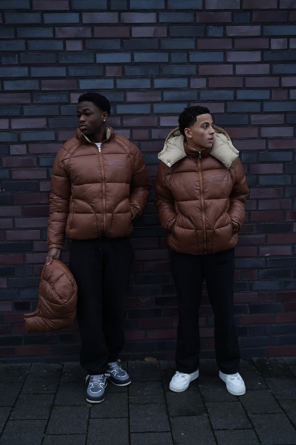 Brown-Beige Reversible Puffer Jacket