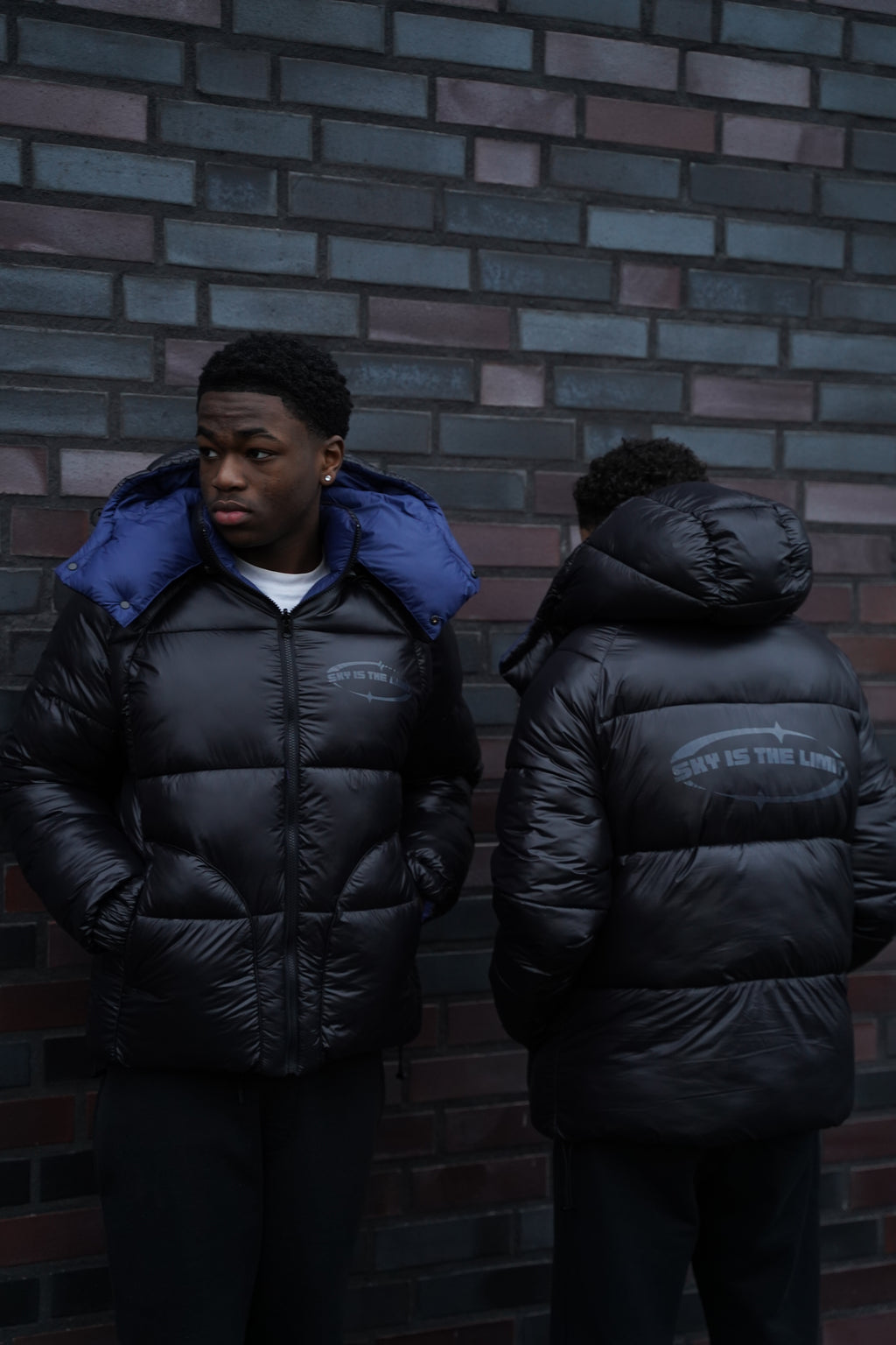 Black-Blue Reversible Puffer Jacket