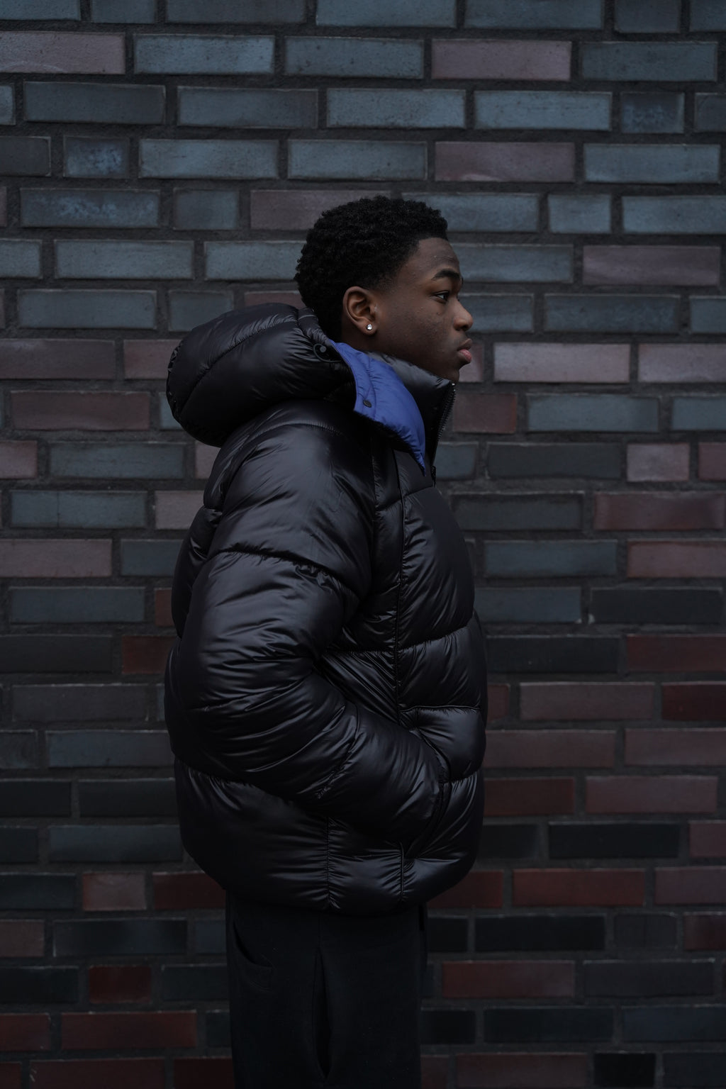 Black-Blue Reversible Puffer Jacket
