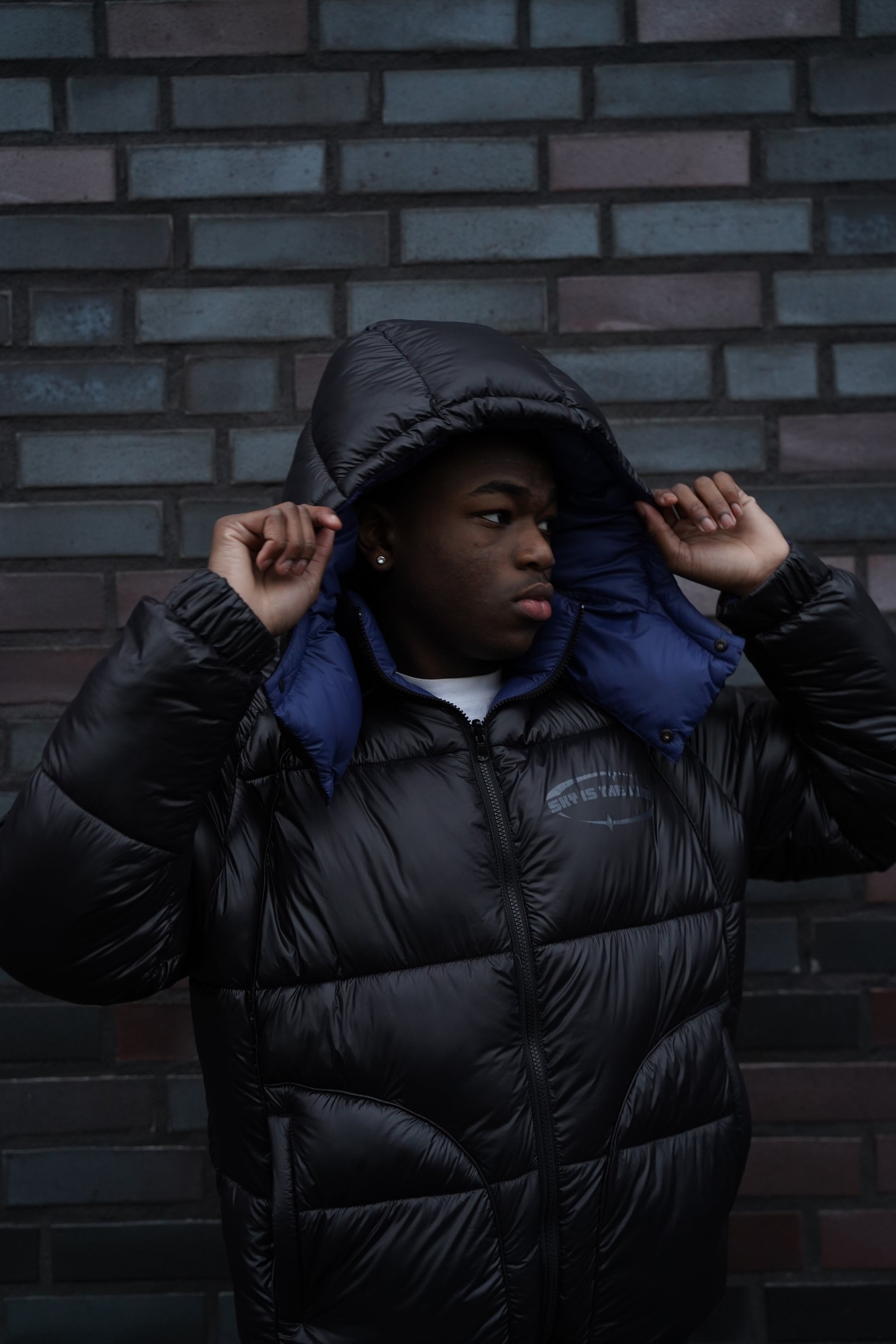 Black-Blue Reversible Puffer Jacket