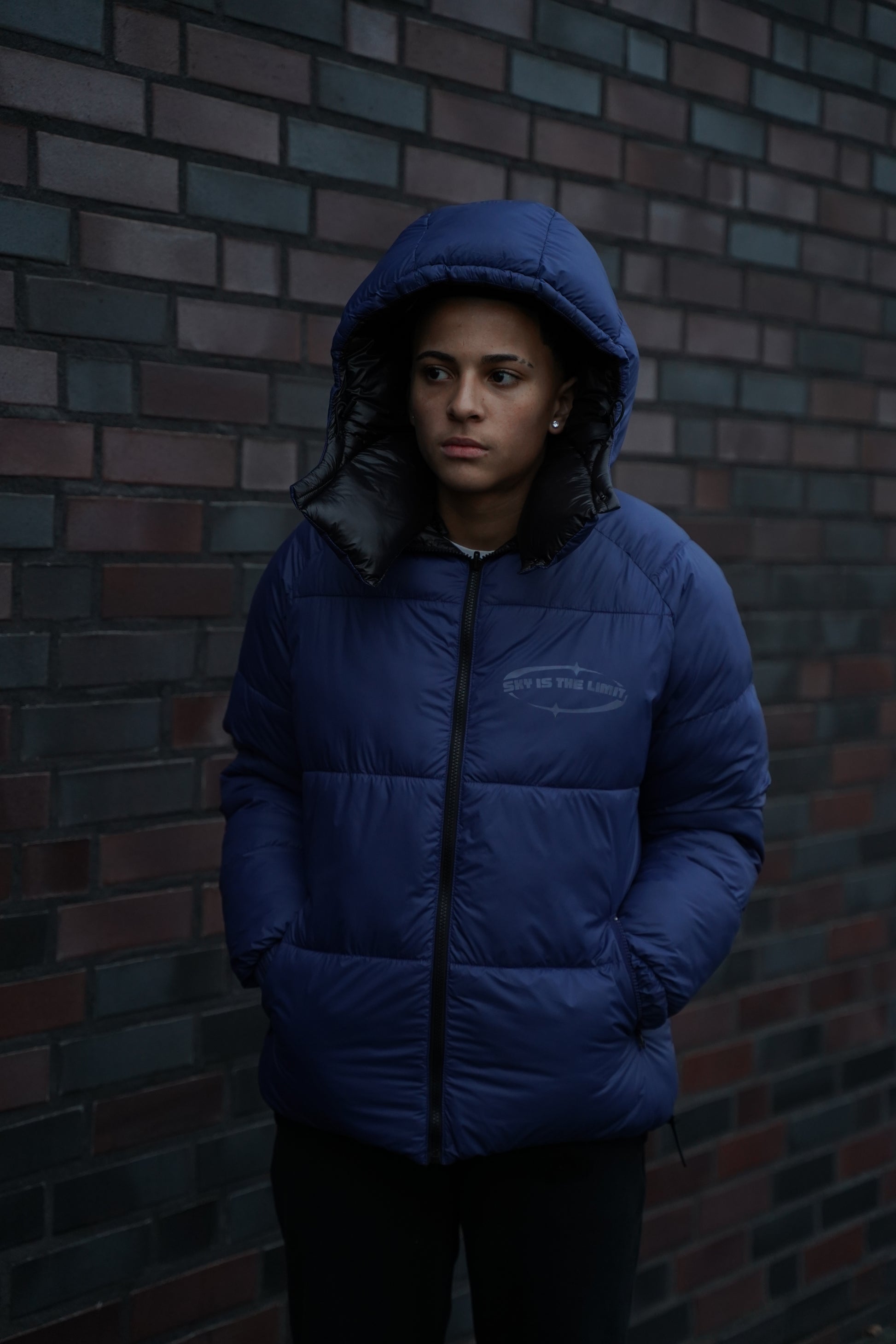Black-Blue Reversible Puffer Jacket