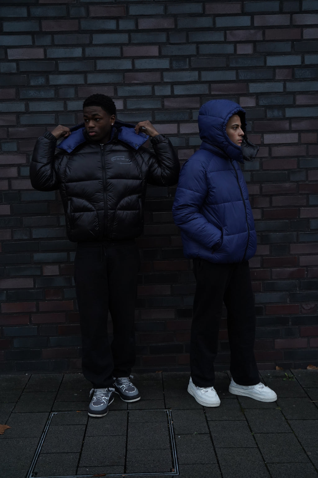 Black-Blue Reversible Puffer Jacket