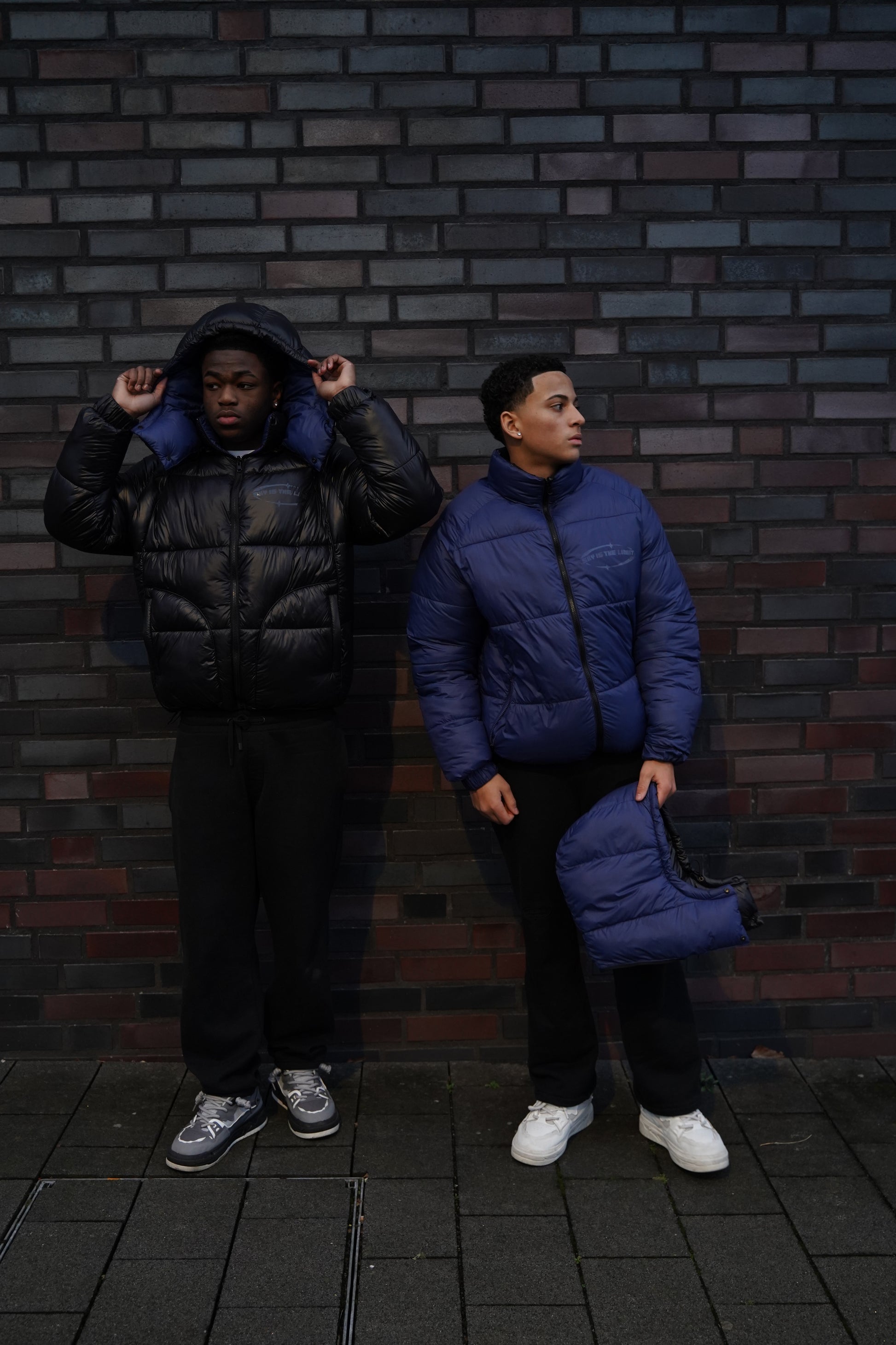 Black-Blue Reversible Puffer Jacket