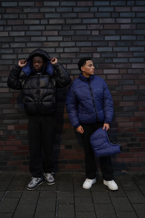 Black-Blue Reversible Puffer Jacket